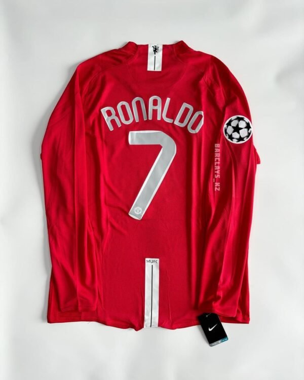 MANCHESTER UNITED 2007-8 HOME FULL SLEEVE RETRO - Image 3