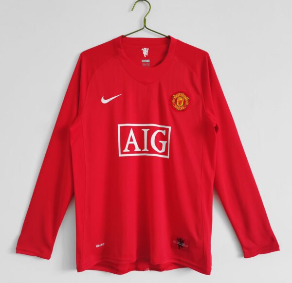 MANCHESTER UNITED 2007-8 HOME FULL SLEEVE RETRO - Image 1