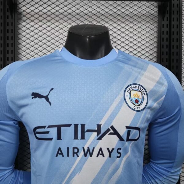 Manchester City 2025-26 Home Kit – Full Sleeve Player Edition - Image 3