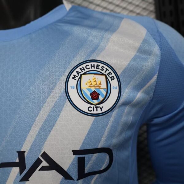 Manchester City 2025-26 Home Kit – Full Sleeve Player Edition - Image 4